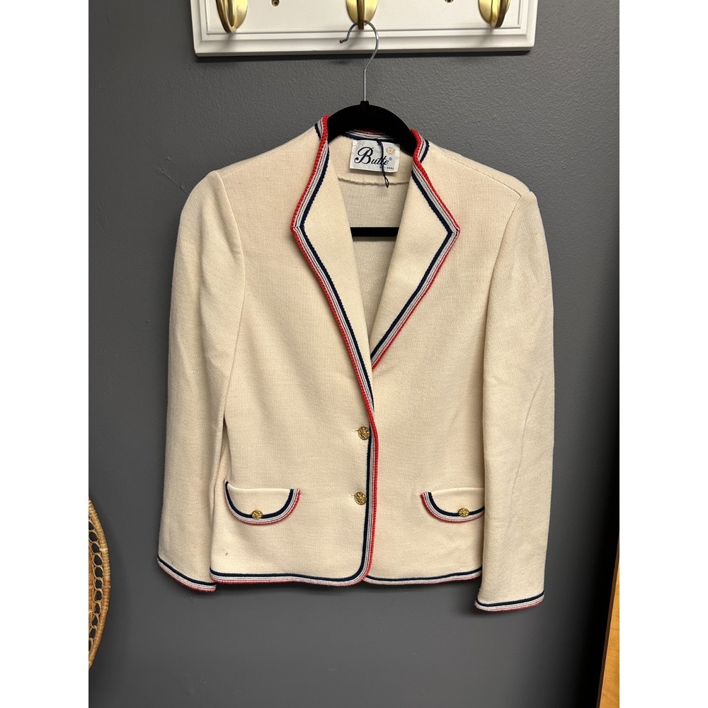 Butte Knit Vintage Blazer Womens S Jacket Wool Blend Retro 60s Jackie Old Money